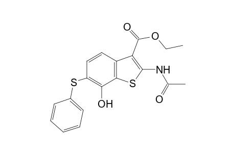 Benzo[b]thiophene-3-carboxylic acid, 2-acetylamino-7-hydroxy-6-phenylsulfanyl-, ethyl ester