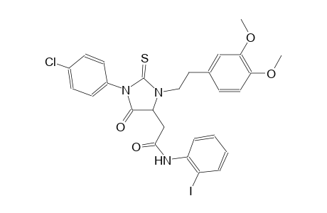 2-{1-(4-chlorophenyl)-3-[2-(3,4-dimethoxyphenyl)ethyl]-5-oxo-2-thioxo-4-imidazolidinyl}-N-(2-iodophenyl)acetamide