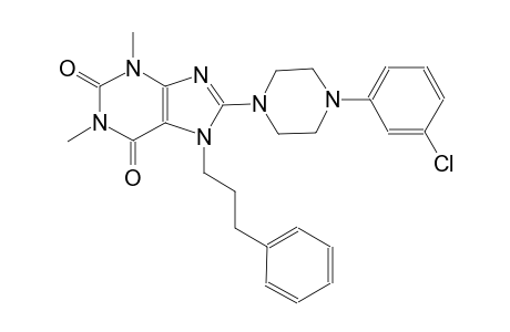 8-[4-(3-chlorophenyl)-1-piperazinyl]-1,3-dimethyl-7-(3-phenylpropyl)-3,7-dihydro-1H-purine-2,6-dione