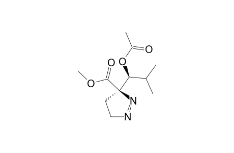 SYN-3-CARBOMETHOXY-3-(1'-ACETOXY-2'-METHYLPROPYL)-1-PYRAZOLINE;MAJOR_STEREOMER