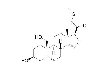 3.beta.,19-Dihydroxy-21-methylthiopregna-5,14-dien-20-one