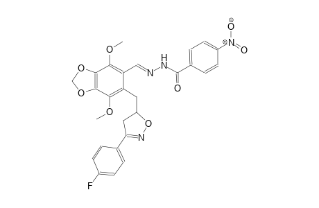 benzoic acid, 4-nitro-, 2-[(E)-[6-[[3-(4-fluorophenyl)-4,5-dihydro-5-isoxazolyl]methyl]-4,7-dimethoxy-1,3-benzodioxol-5-yl]methylidene]hydrazide