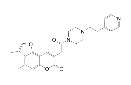 7H-furo[2,3-f][1]benzopyran-7-one, 3,4,9-trimethyl-8-[2-oxo-2-[4-[2-(4-pyridinyl)ethyl]-1-piperazinyl]ethyl]-