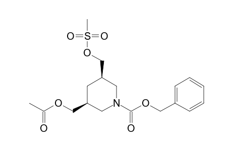 (3S,5R)-3-Acetoxymethyl-5-mesyloxymethylpiperidine-1-carboxylic acid benzyl ester