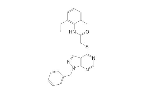 2-[(1-benzyl-1H-pyrazolo[3,4-d]pyrimidin-4-yl)sulfanyl]-N-(2-ethyl-6-methylphenyl)acetamide
