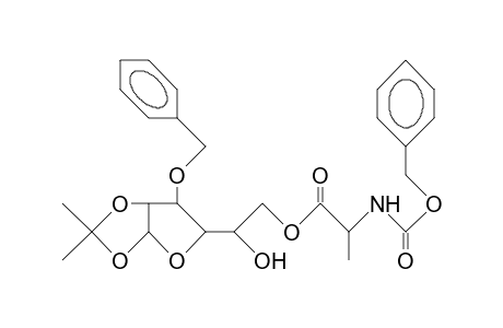 3-O-Benzyl-1,2-O-isopropylidene-6-O-(N-benzyloxycarbonyl-alanyl)-A-D-glucofuranose