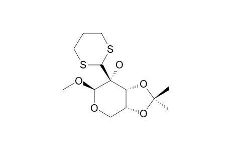 Methyl-3,4-O-isopropylidene-3-C-(1,3-dithiane-2-yl).beta.-D-ribopyranoside