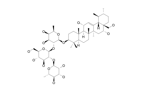 ROTUNDIFOLIOSIDE-C;#11;11-ALPHA,16-ALPHA,28-TRIHYDROXY-URS-12-EN-3-BETA-YL-ALPHA-L-RHAMNOPYRANOSYL-(1->2)-BETA-D-GLUCOPYRANOSYL-(1->2)-BETA-D-FUCOPYRANOSIDE