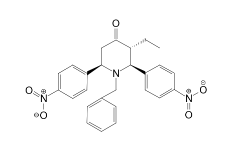 (2S,3R,6R)-1-benzyl-3-ethyl-2,6-bis(4-nitrophenyl)piperidin-4-one