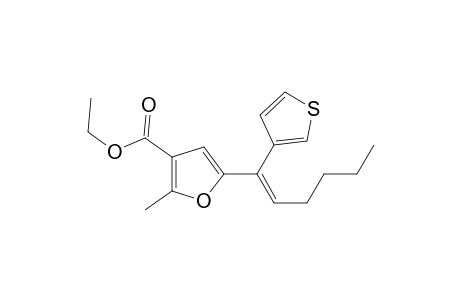 Ethyl (E)-2-methyl-5-(1-(thiophen-3-yl)hex-1-en-1-yl)furan-3-carboxylate