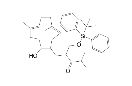 2-{(t-Butyl)diphenylsilyloxy]methyl}-5,9-dimethyl-2-(4'-methyl-3'-oxopentyl)cycloundeca-4,8-dien-1-one