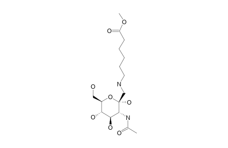 1-[N-[5-(METHOXYCARBONYL)-PENTYL]-AMINO]-3-ACETAMIDO-1,3-DIDEOXY-ALPHA-D-GLUCO-HEPT-2-ULO-PYRANOSIDE