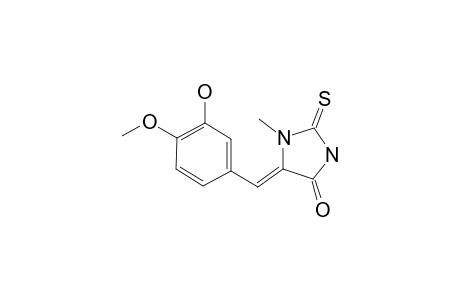 (5Z)-5-(3-HYDROXY-4-METHOXYBENZYLIDENE)-1-METHYL-2-THIOXOIMIDAZOLIDIN-4-ONE