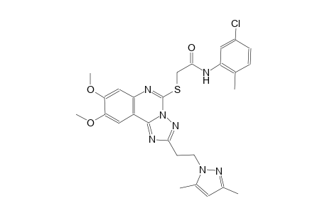 N-(5-chloro-2-methylphenyl)-2-({2-[2-(3,5-dimethyl-1H-pyrazol-1-yl)ethyl]-8,9-dimethoxy[1,2,4]triazolo[1,5-c]quinazolin-5-yl}sulfanyl)acetamide