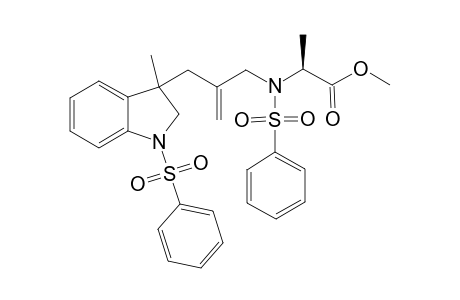 3-Methyl-1-(phenylsulfonyl)-3-[3-N-(phenylsulfonyl)-N-(1-methoxycarbonylethyl)amino-2-methylenepropyl]-2,3-dihydro-1H-indole
