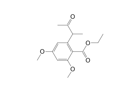 Benzoic acid, 2,4-dimethoxy-6-(1-methyl-2-oxopropyl)-, ethyl ester, (.+-.)-