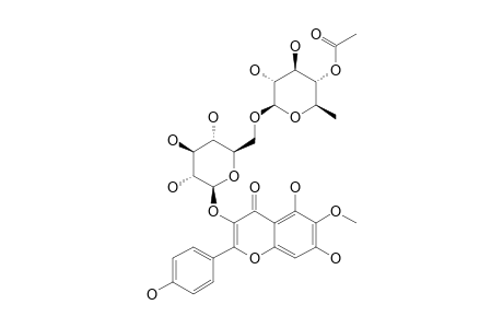 6-METHOXYKAEMPFEROL-3-O-(4-O-ACETYL)-ALPHA-L-RHAMNOPYRANOSYL-(1->6)-BETA-D-GLUCOPYRANOSIDE