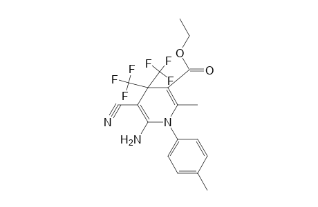 Pyridine-3-carboxylic acid, 1,4-dihydro-6-amino-5-cyano-4,4-bis(trifluoromethyl)-2-methyl-1-(4-methylphenyl)-, ethyl ester