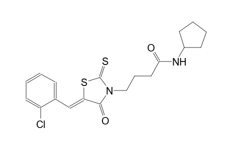 4-[(5Z)-5-(2-chlorobenzylidene)-4-oxo-2-thioxo-1,3-thiazolidin-3-yl]-N-cyclopentylbutanamide