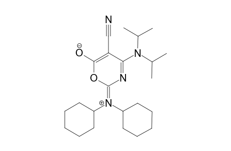 2-DICYCLOHEXYLAMINO-4-DIISOPROPYLAMINO-6-OXO-6H-1,3-OXAZINE-5-CARBONITRILE
