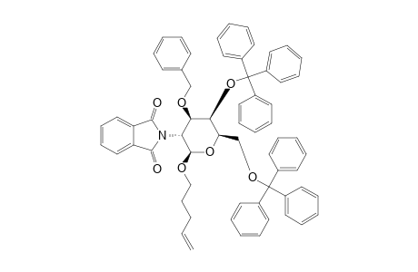 PENT-4-ENYL-3-O-BENZYL-2-DEOXY-2-PHTHALIMIDO-4,6-DI-O-TRITYL-BETA-D-GLUCOPYRANOSIDE