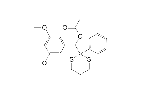 (+/-)-ACETIC-ACID-(3-HYDROXY-5-METHOXYPHENYL)-(2-PHENYL-[1,3]-DITHIAN-2-YL)-METHYLESTER