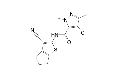 4-chloro-N-(3-cyano-5,6-dihydro-4H-cyclopenta[b]thien-2-yl)-1,3-dimethyl-1H-pyrazole-5-carboxamide