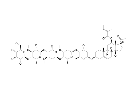 12-O-TIGLOYLISOLINEOLON-3-O-BETA-D-GLUCOPYRANOSYL-(1->4)-BETA-D-THEVETOPYRANOSYL-(1->4)-BETA-D-OLEANDROPYRANOSYL-(1->4)-BETA-D-CYMAROPYRANO