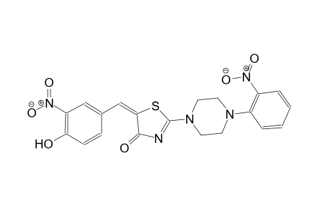 (5E)-5-(4-hydroxy-3-nitrobenzylidene)-2-[4-(2-nitrophenyl)-1-piperazinyl]-1,3-thiazol-4(5H)-one