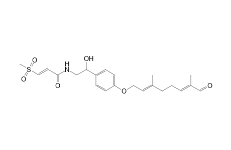 (E)-3-(methylsulfonyl)-propenoic acid (2E,6E)-2-[4-(3,7-dimethyl-8-oxo-2,6-octadienyloxy)-phenyl]-2-hydroxyethyl amide