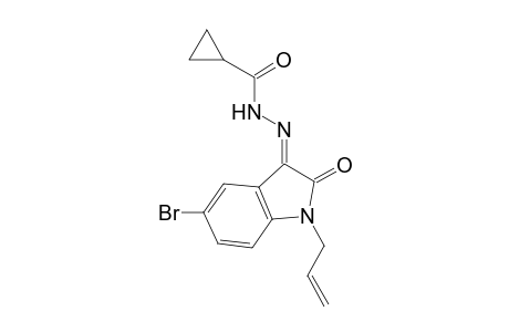 Cyclopropanecarboxylic acid, (1-allyl-5-bromo-2-oxo-1,2-dihydroindol-3-ylidene)hydrazide