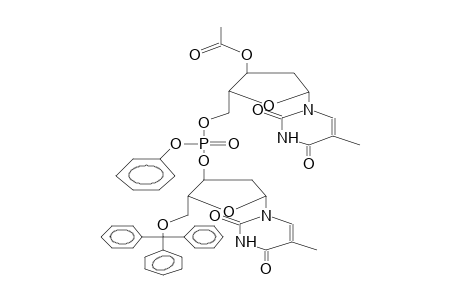 3'-O-ACETYL-5'-O-(5'-O-TRITYLDEOXYTHYMID-3'-YLOXY(PHENYL)PHOSPHORYL)DEOXYTHYMIDINE (DIASTEREOMER MIXTURE)