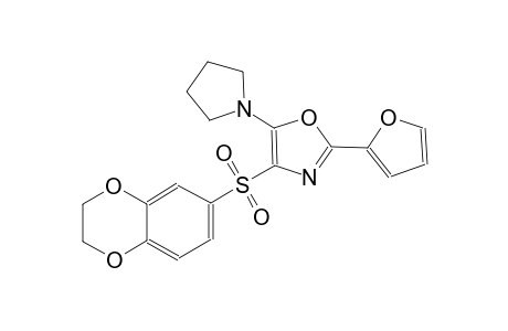 oxazole, 4-[(2,3-dihydro-1,4-benzodioxin-6-yl)sulfonyl]-2-(2-furanyl)-5-(1-pyrrolidinyl)-