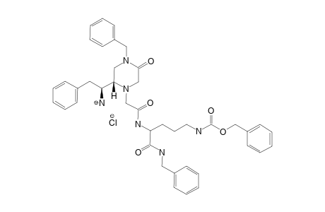 N-[2-[4-BENZYL-(2S)-[(1S)-AMINO]-2-PHENYLETHYL]-5-OXO-PIPERAZIN-1-YL]-ACETYL]-ORN(Z)-NH-BN-HYDROCHLORIDE