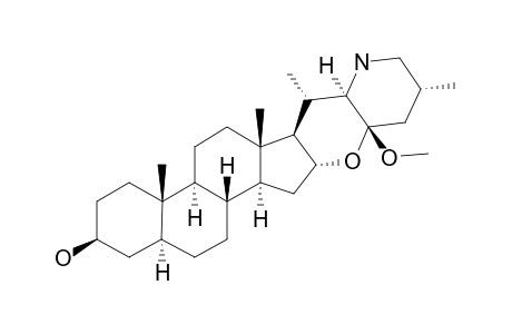 ACULEAMINE=(22,26-EPIMINO-23-BETA-METHOXY-16-ALPHA,23-EPOXY-5-ALPHA,22-ALPHA-H,25-BETA-H-CHOLESTANE-3-BETA-OL)