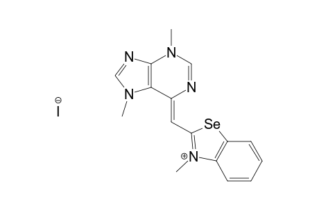 3-Methyl-2-[(3,7-dimethyl-6-purinylidene)methyl]benzselenazolium iodide