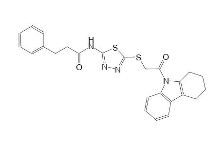 N-(5-{[2-oxo-2-(1,2,3,4-tetrahydro-9H-carbazol-9-yl)ethyl]sulfanyl}-1,3,4-thiadiazol-2-yl)-3-phenylpropanamide