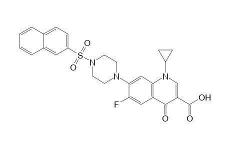 1-Cyclopropyl-6-fluoro-7-(4-(naphthalen-2-ylsulfonyl)piperazin-1-yl)-4-oxo-1,4-dihydroquinoline-3-carboxylic acid