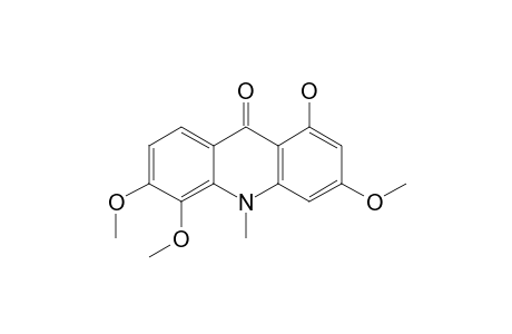 1-hydroxy-3,5,6-trimethoxy-10-methylacridin-9-one