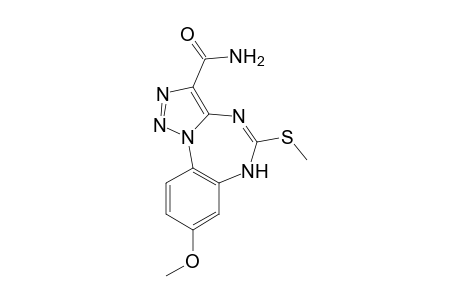 3-Carboxamido-8-methoxy-5-(methylthio)-1,2,3-triazolo[1,5-a]-(1,3,5)-benzotriazepine