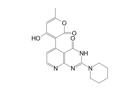 pyrido[2,3-d]pyrimidin-4(3H)-one, 5-(4-hydroxy-6-methyl-2-oxo-2H-pyran-3-yl)-2-(1-piperidinyl)-