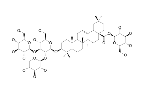 ARALIASAPONIN-IV;28-O-BETA-D-GLUCOPYRANOSYL-OLEANOLIC-ACID-3-O-BETA-D-GLUCOPYRANOSYL-(1->3)-[BETA-D-XYLOPYRANOSYL-(1->2)]-BETA-D-GLUCOPYRANO