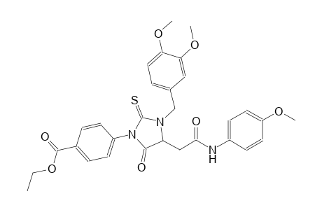 ethyl 4-{3-(3,4-dimethoxybenzyl)-4-[2-(4-methoxyanilino)-2-oxoethyl]-5-oxo-2-thioxo-1-imidazolidinyl}benzoate