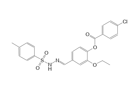 2-ethoxy-4-((E)-{[(4-methylphenyl)sulfonyl]hydrazono}methyl)phenyl 4-chlorobenzoate