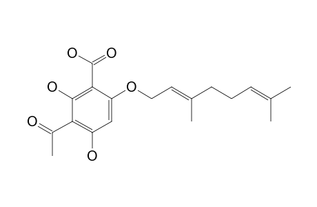 (E)-3-ACETYL-6-(3,7-DIMETHYLOCTA-2,6-DIENOYLOXY)-2,4-DIHYDROXYBENZOIC_ACID