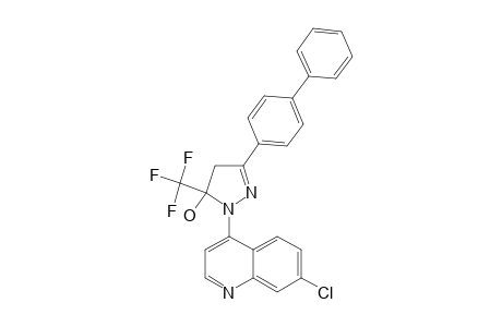 4-[3-(4-BIPHENYL)-5-HYDROXY-5-TRIFLUOROMETHYL-4,5-DIHYDRO-1H-PYRAZOL-1-YL]-7-CHLOROQUINOLINE