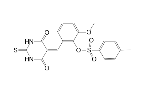 2-[(4,6-dioxo-2-thioxotetrahydro-5(2H)-pyrimidinylidene)methyl]-6-methoxyphenyl 4-methylbenzenesulfonate