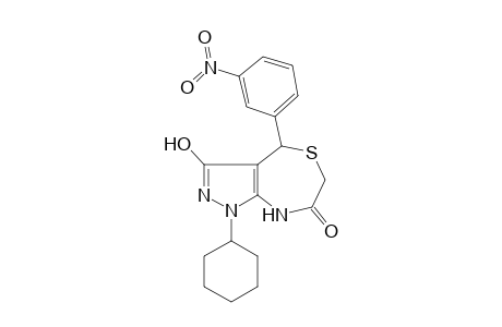 1-Cyclohexyl-3-hydroxy-4-(3-nitrophenyl)-4,8-dihydro-1H-pyrazolo[3,4-e][1,4]thiazepin-7(6H)-one