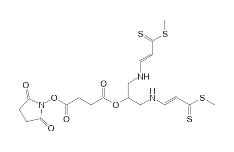 1,3-bis{[3'-(Methylthio)-3'-thioxoprop-1'-enyl]amino}propan-2-yl N-succinimidyl butanedioate