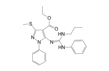 Ethyl 3-(methylthio)-1-phenyl-5-((phenylamino)(propylamino)methyleneamino)-1H-pyrazole-4-carboxylate